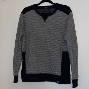 Mens black and white long sleeve shirt